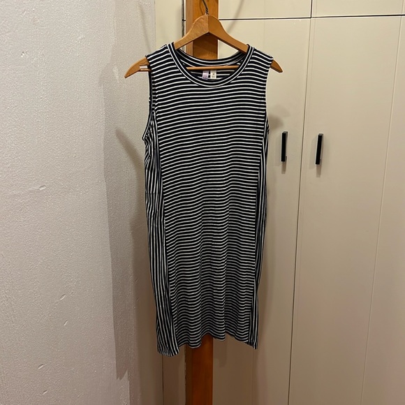 Alya Navy and White Striped Mini Dress - Picture 1 of 4